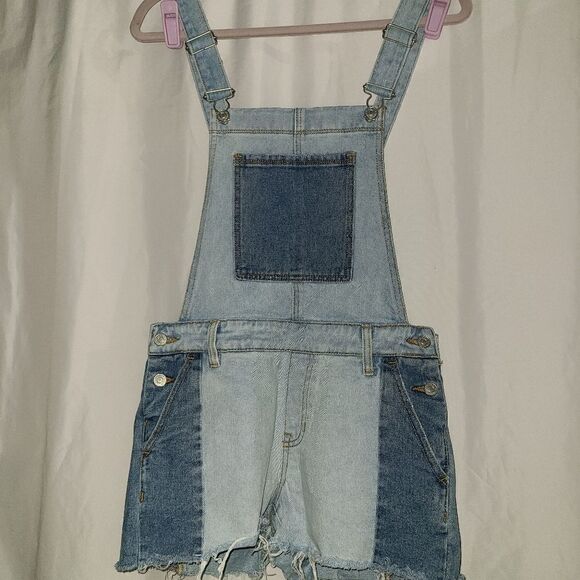 Pacsun Los Angeles Denim Blue Overalls Shorts - Picture 1 of 8